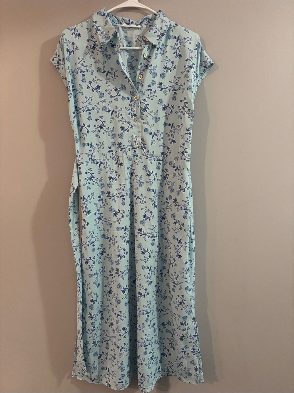 lucky brand blue floral dress | Dresses | Lucky Brand Light Maxi Shirt m-pants-casual Petal and Pup Women's Color:skyblue 55% cotton
